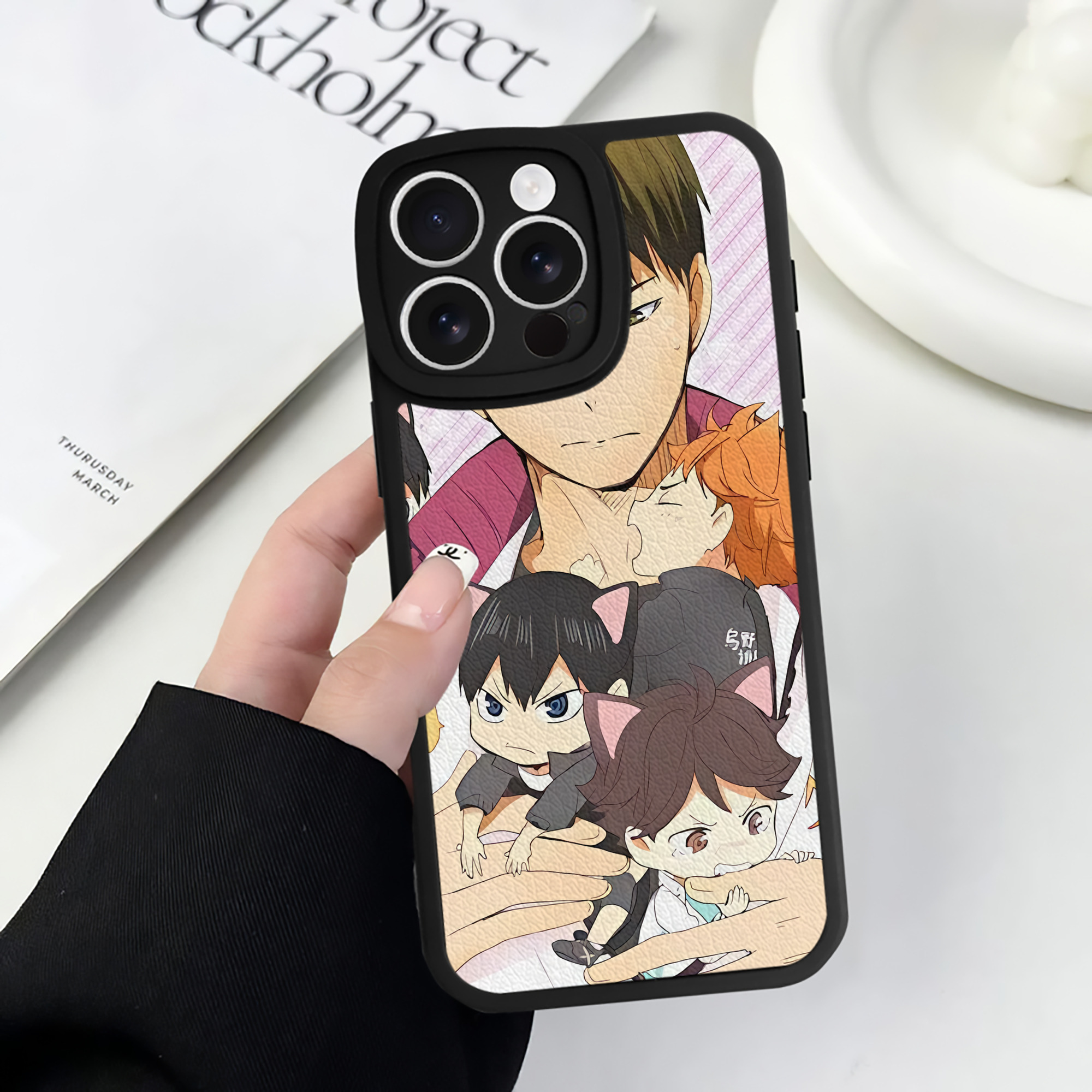 （画像用） ハイキュー!! Haikyu!! 【iPhone 16シリーズ対応】シリコンスマホケース（レザー調） 材質：シリコン